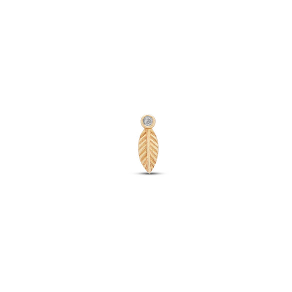 14kt Gold Threadless - Feather