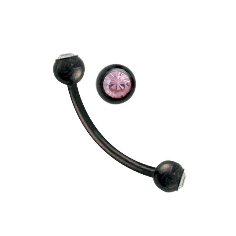 Curved Barbell Blackline Jewelled Ball