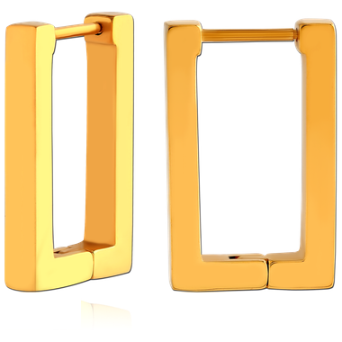 Gold PVD Ear Clicker Rectangle