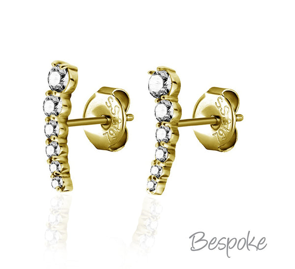 Bespoke Earring Gold Curved 0.8mm - Pair