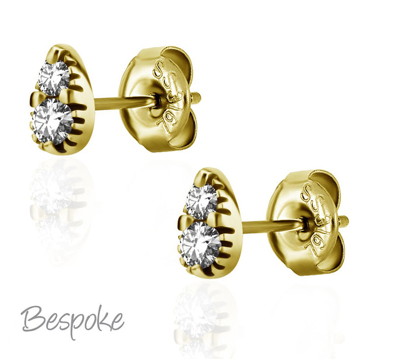 Bespoke Earring Pear Jewel Gold 0.8mm - Pair