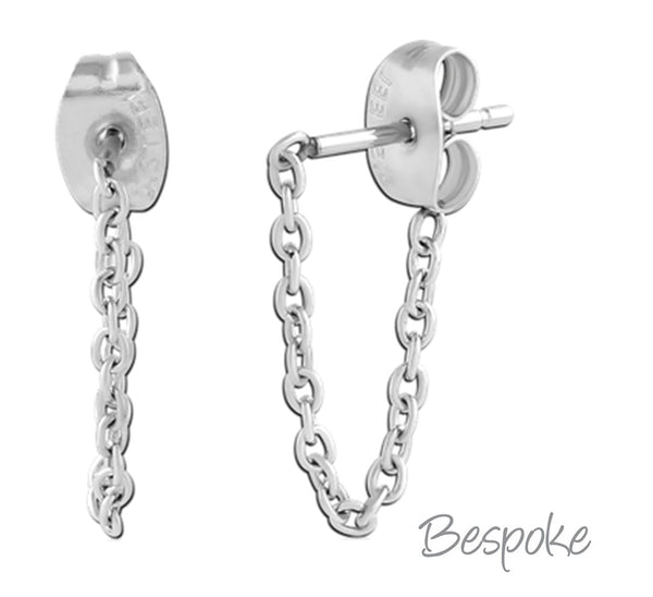 Bespoke Chain Earring Stud Pair