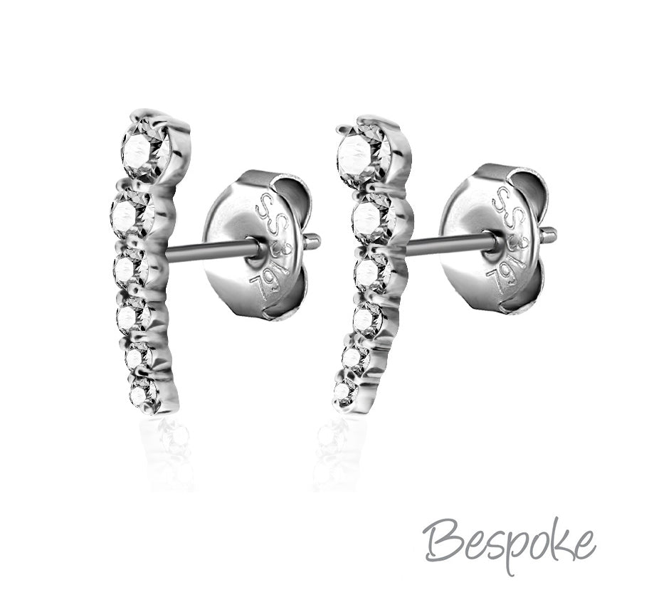 Bespoke Earring Steel Curved 0.8mm - Pair