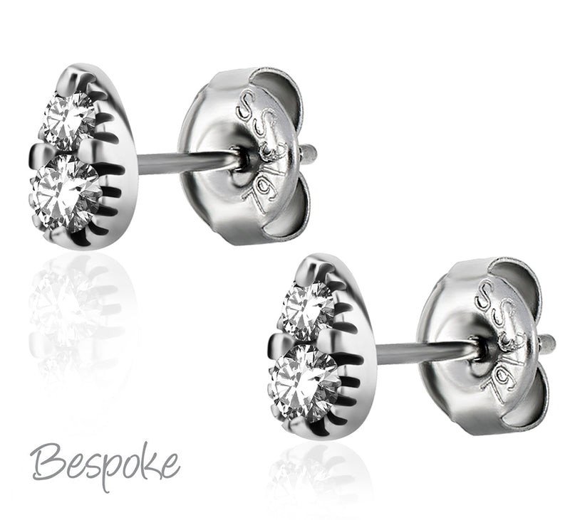 Bespoke Earring Pear Jewel Steel 0.8mm - Pair