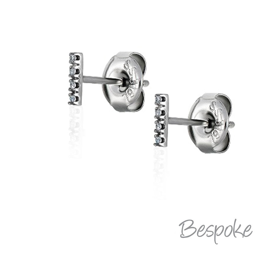 Bespoke Earring Jewelled Bar - Pair