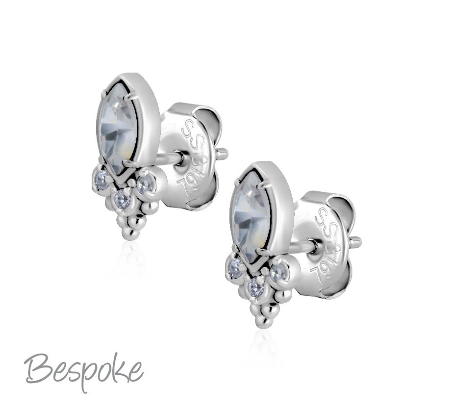 Bespoke Earring Pair Jewelled Cluster - Pair