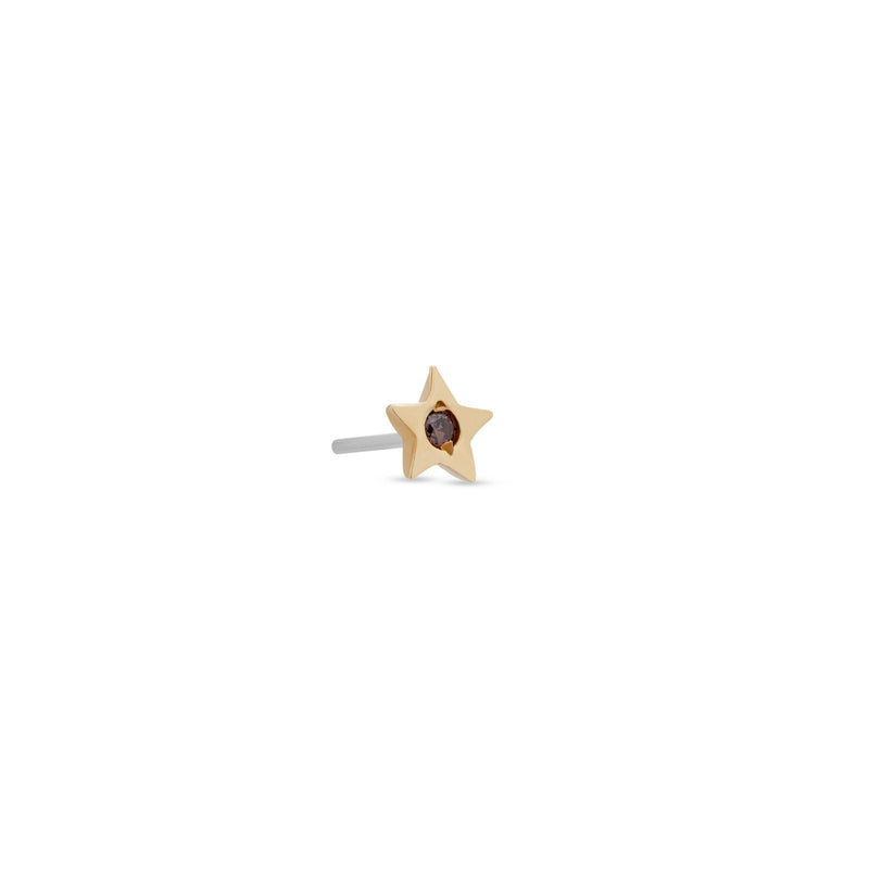 14kt Gold Threadless - Star With Jewel