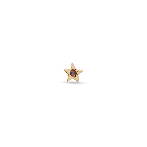 14kt Gold Threadless - Star With Jewel