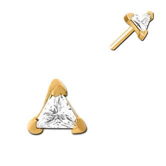 Gold PVD Threadless Jewelled Attachment Triangle