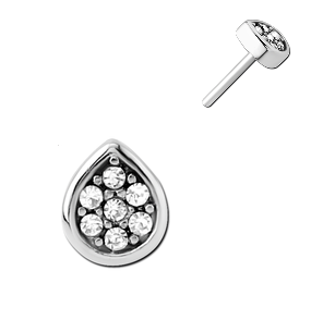 Steel Threadless Jewelled Attachment Drop