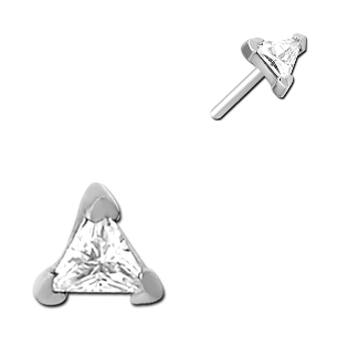 Surgical Steel Threadless Jewelled Attachment Triangle