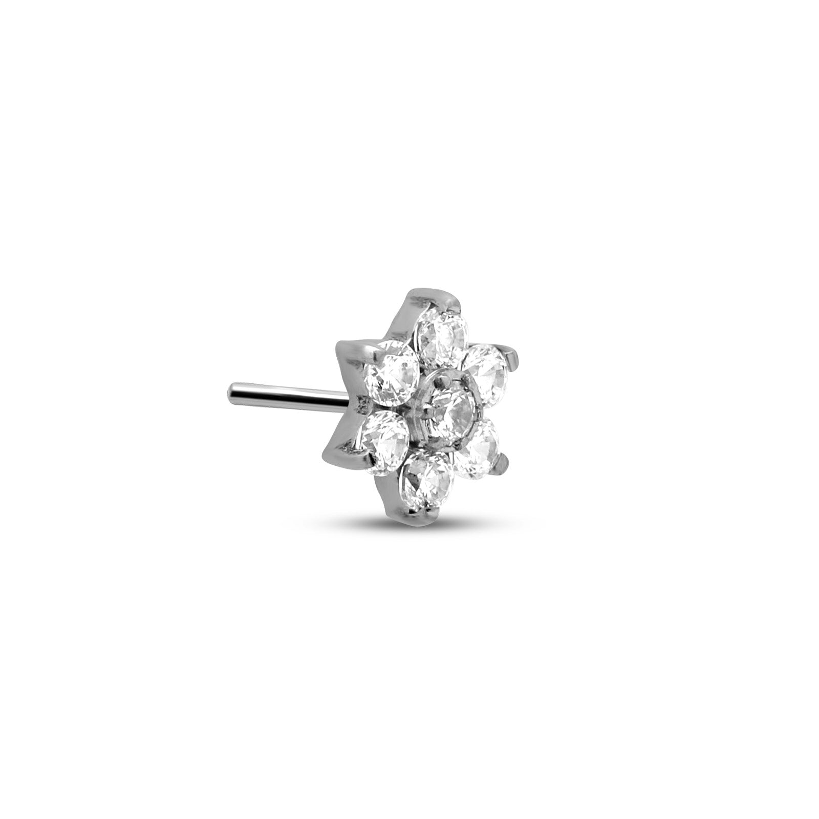 Trident Threadless 6 Petal Flower Jewelled Attachment