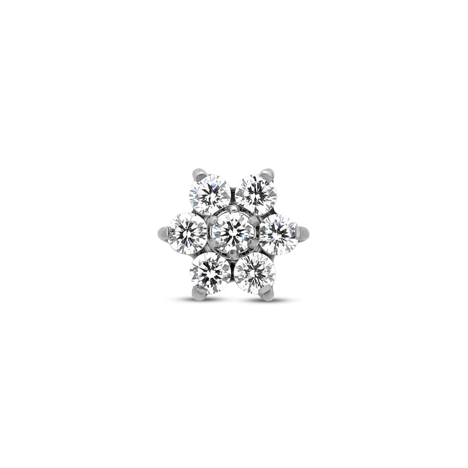 Trident Threadless 6 Petal Flower Jewelled Attachment