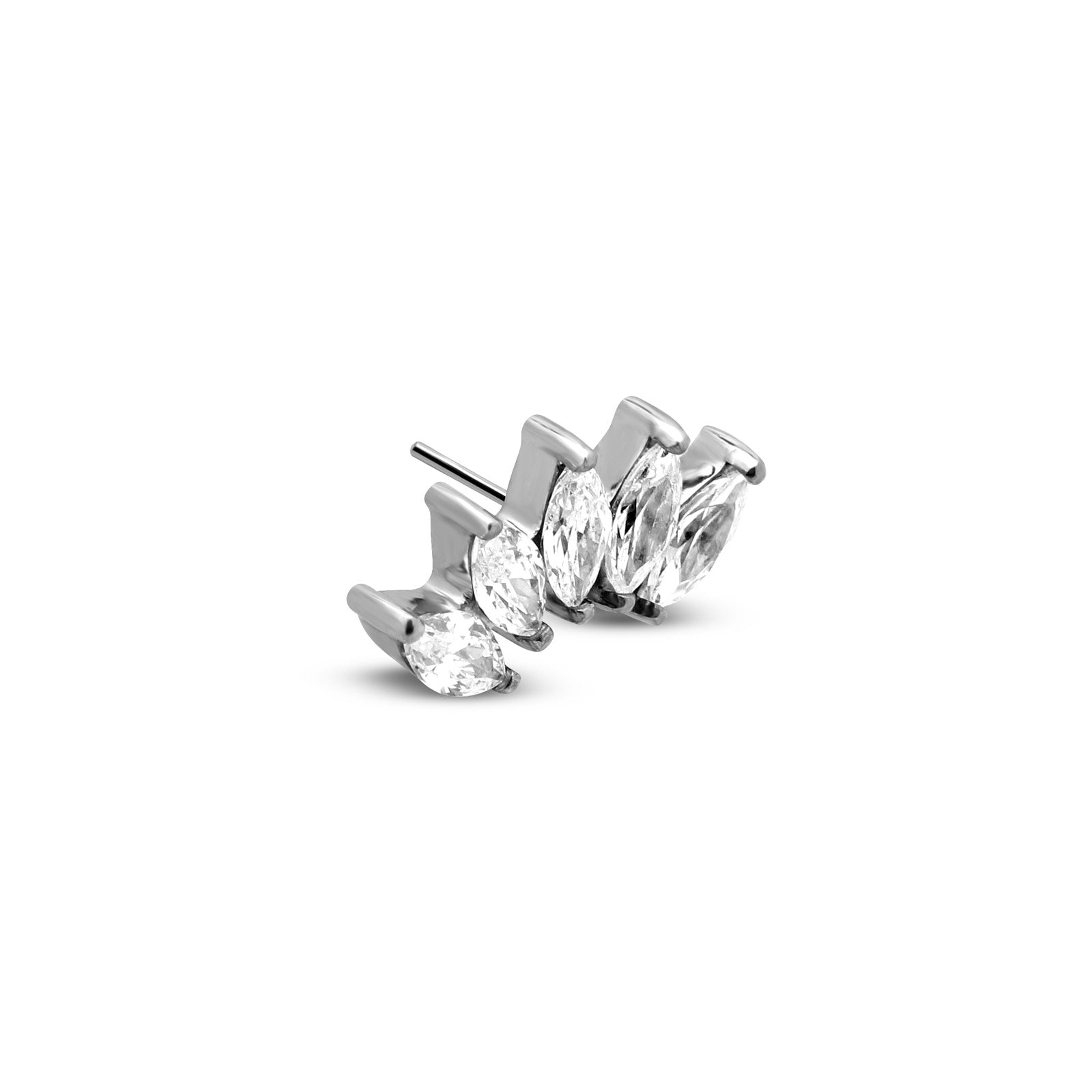 Trident Threadless 5 Prong Set Crown Ovate Jewelled Attachment