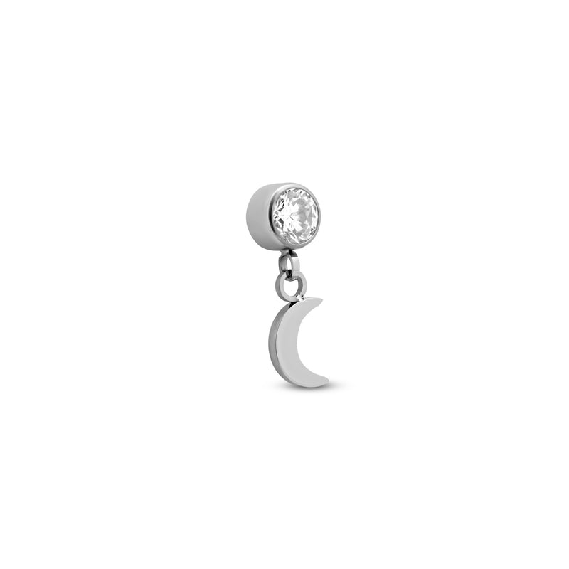Trident Threadless 4mm Jeweled Dangle Moon Attachment