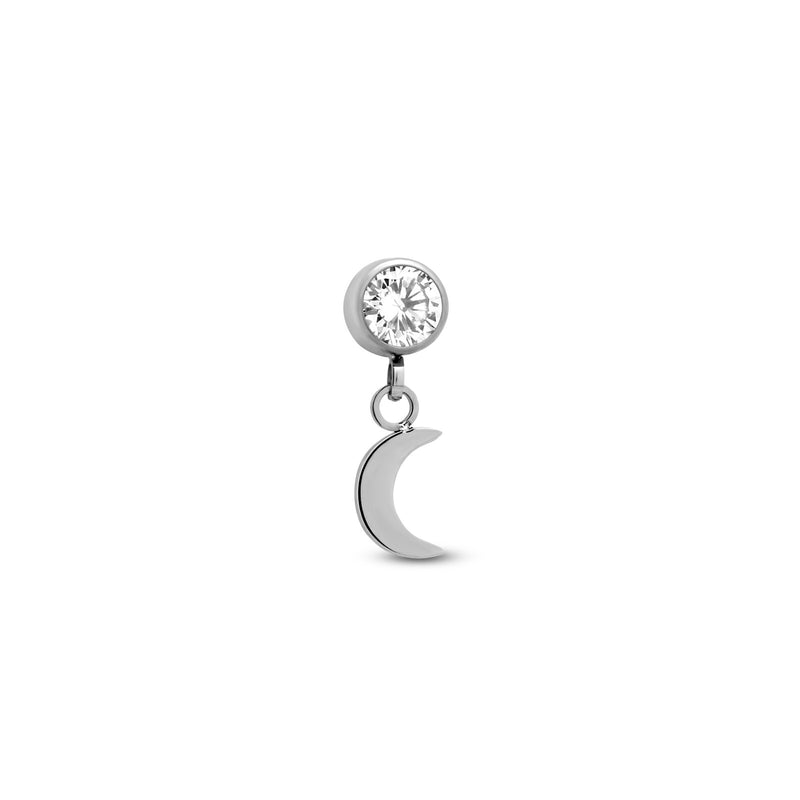 Trident Threadless 4mm Jeweled Dangle Moon Attachment