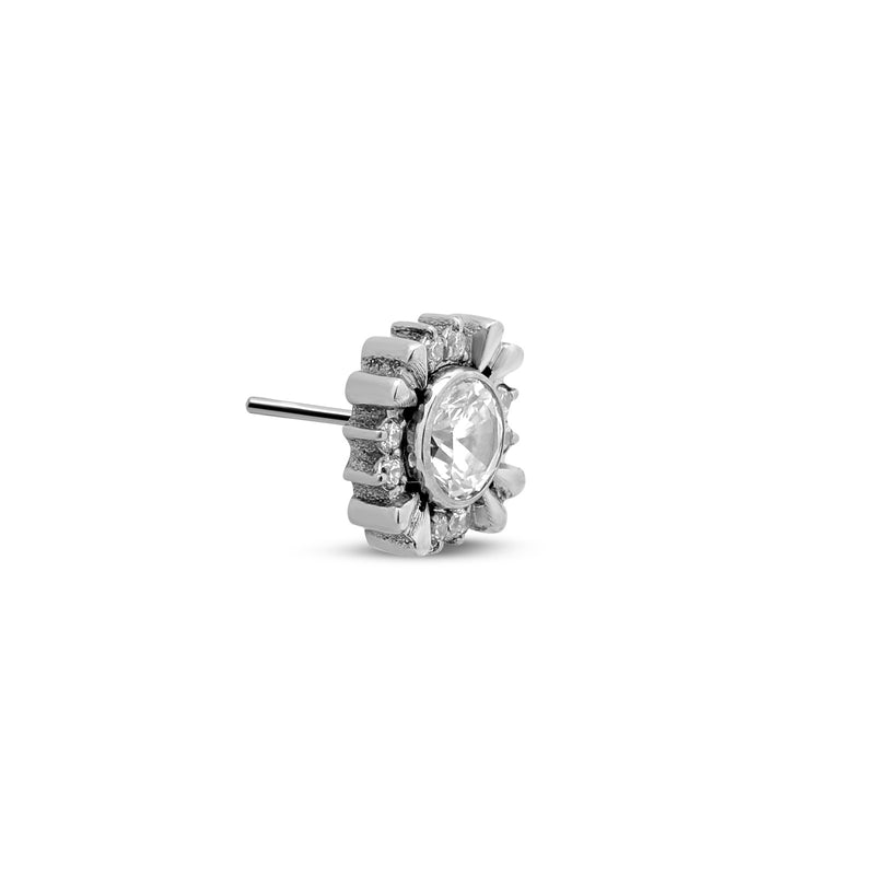Square Flower Threadless 4mm Jewel Attachment