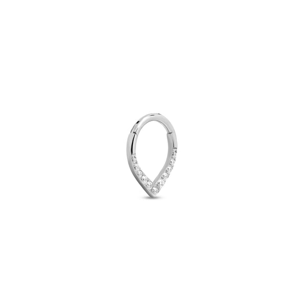 Trident Jeweled Teardrop Hinge Ring