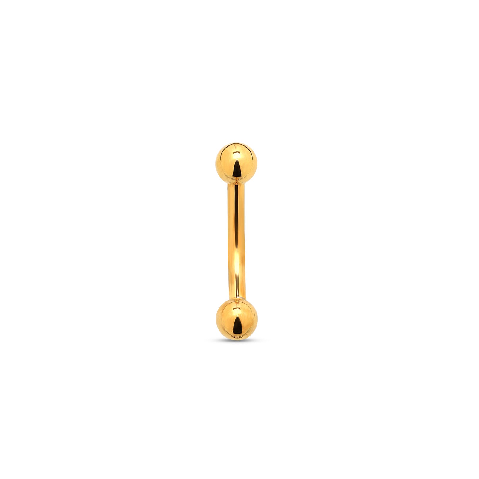 Trident 24kt Gold PVD Titanium Internally Threaded Curved Barbell