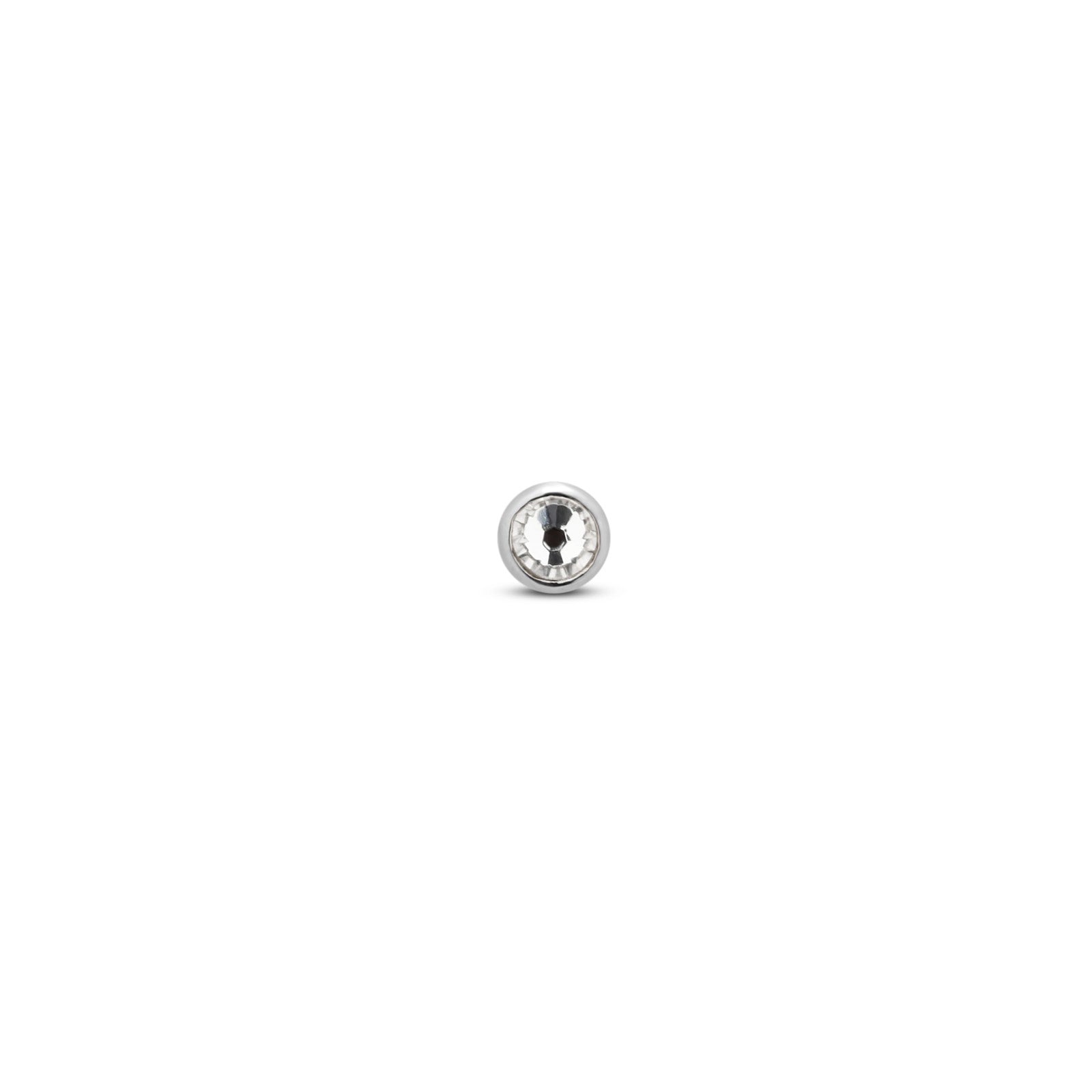 White Gold 14kt Threadless Jeweled Bezel