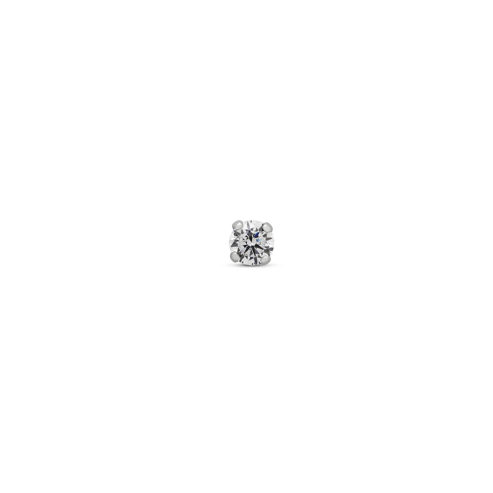 White Gold 14kt Threadless Prong Set