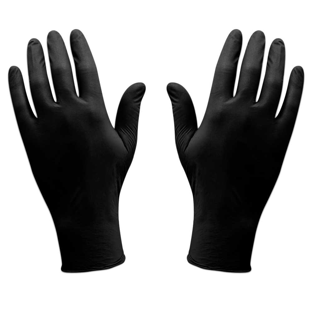 Black Powder Free Ultra Thin Nitrile Gloves Micro Textured