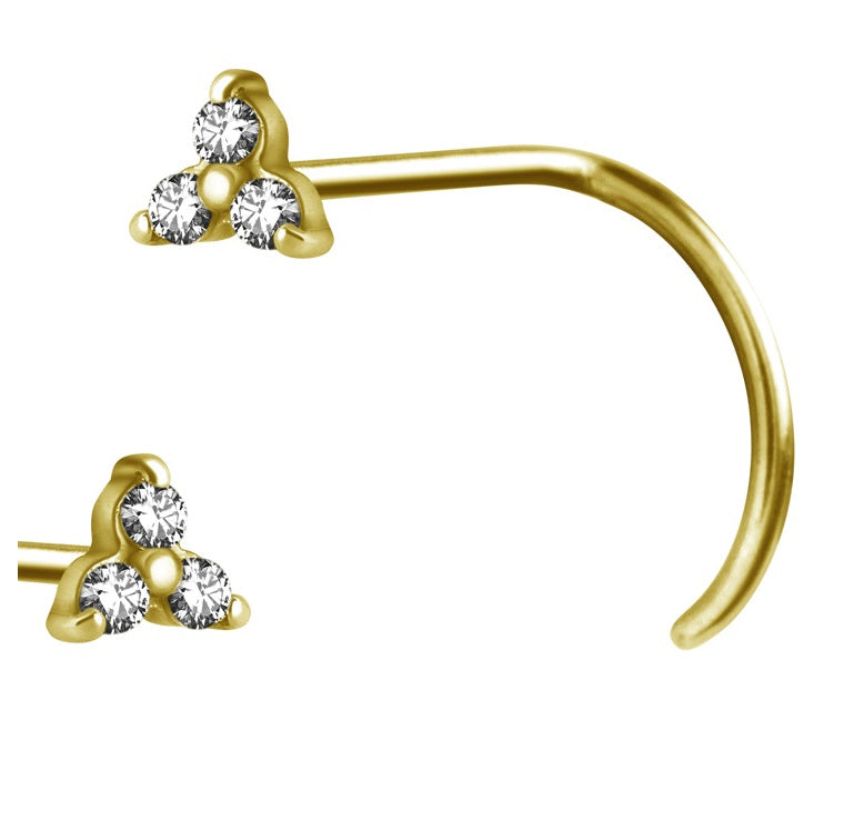 Gold PVD Clawed Triple Nose