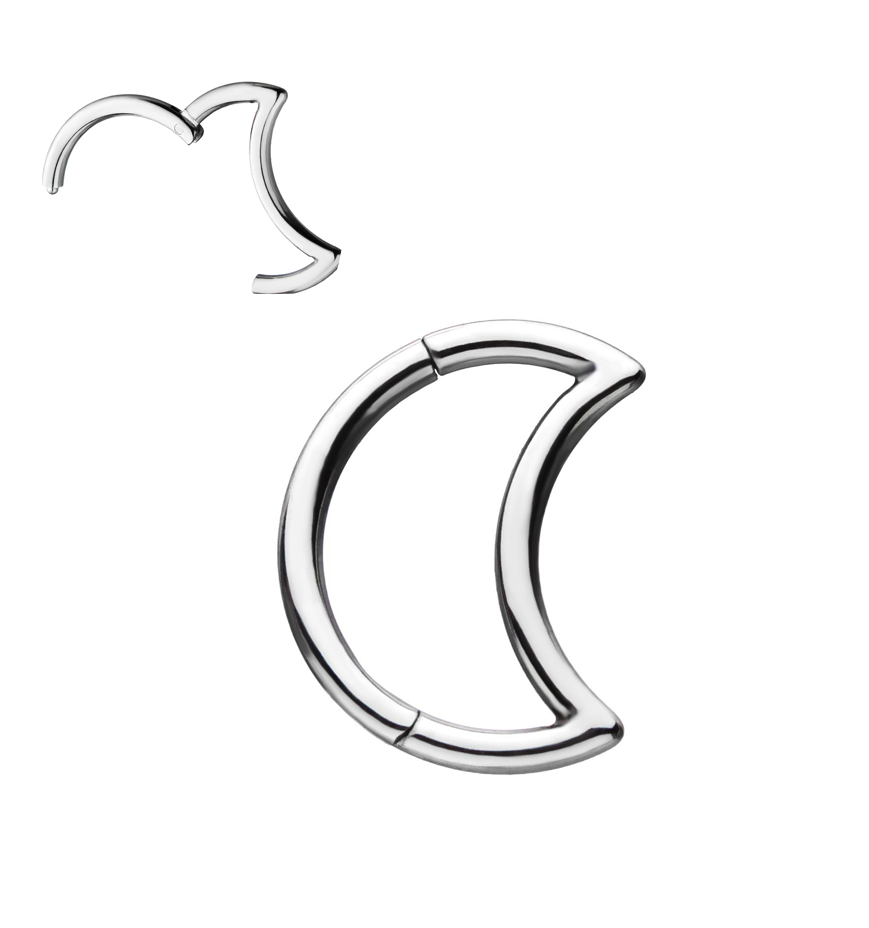 Surgical Steel Hinged Moon Segment 1.2mm x 8mm