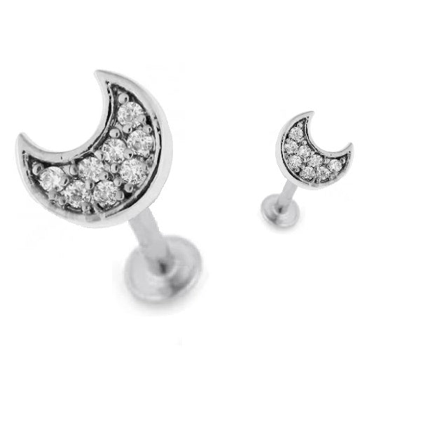 Tragus Jewelled Half Moon Labret