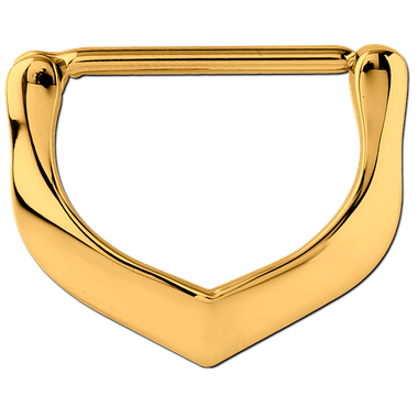 Gold PVD Nipple Clicker V 1.6mm x 12mm