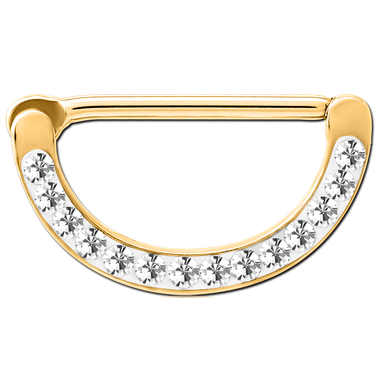 Gold PVD Jewelled Epoxy Nipple Clicker 1.6mm x 14mm