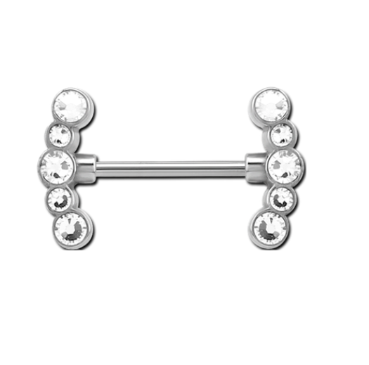 Jewelled 5 Stone Nipple Bar