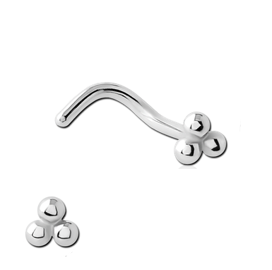 Surgical Steel Trio Ball Nose Stud 0.8mm