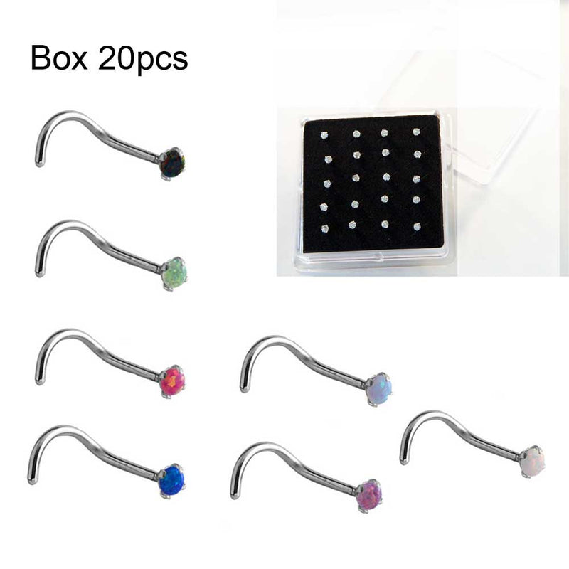 Nose Stud Synthetic Opal Claw