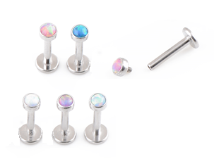 Internal Threaded Flat Opal Labrets