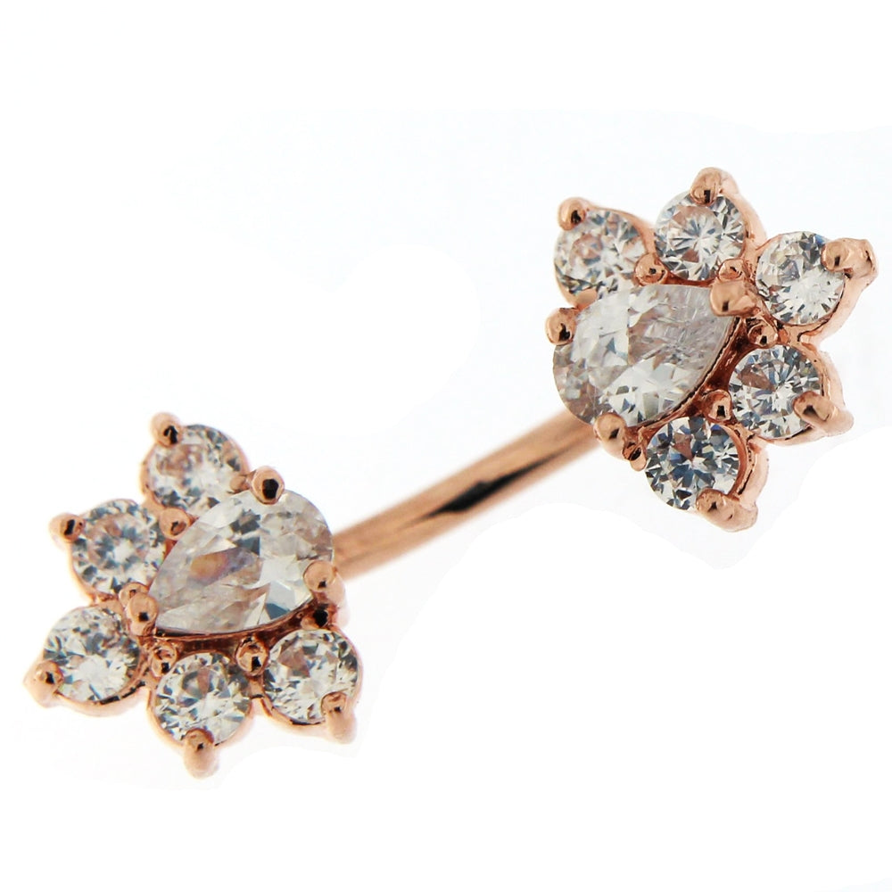 Rose Gold Double Flower Navel