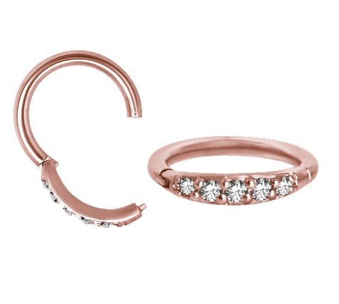 Rose Gold Jewelled Hinged Segment 1.2mm x 9mm