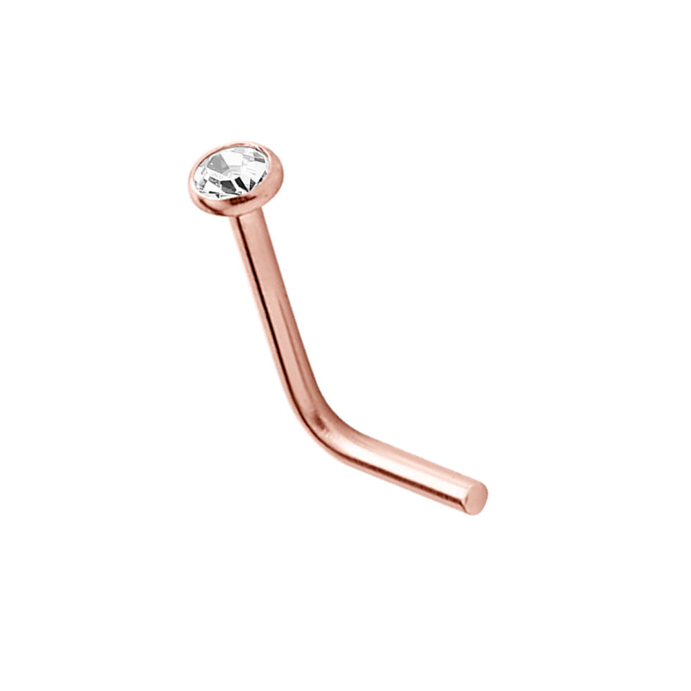 Rose Gold Jewelled Nose Stud