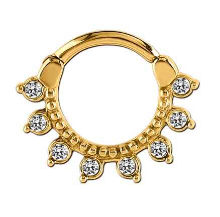 Gold PVD 8 Jewelled Septum 1.2mm x 8mm