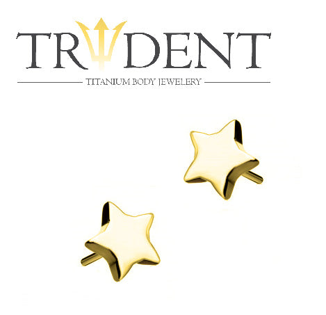 Trident Titanium Threadless Star Attachment Anodised Gold