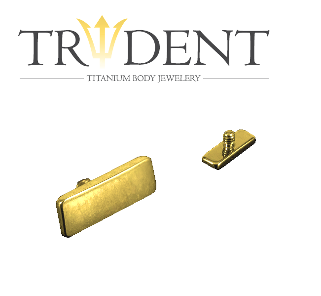 Trident Titanium Internal Threaded Bar Attachment 1.2mm x 2mm x 6mm Anodised Gold