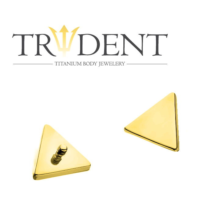 Trident Titanium Triangle Attachement 1.2mm x 4mm Anodised Gold