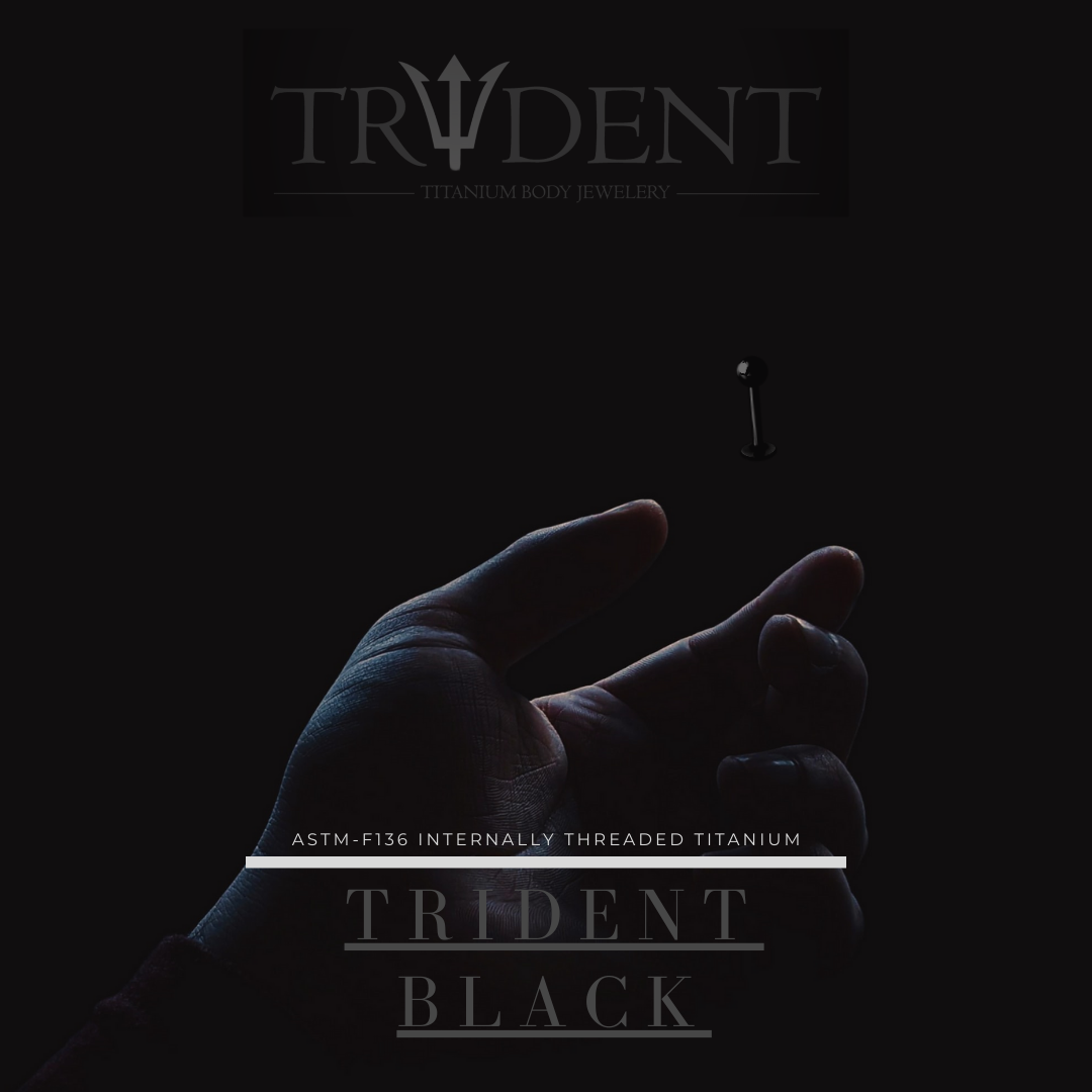 Trident Black PVD Titanium Internally Threaded Labret