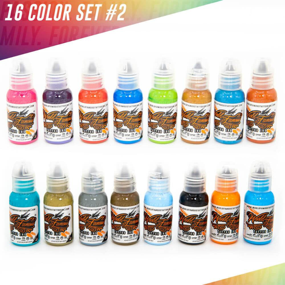 16 Color 1oz Set #2 – American Body Art Pty Ltd - Tattoo Supplies Online